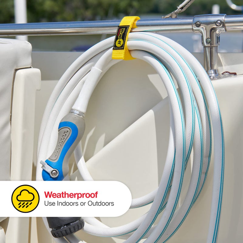 Wrap-It Storage Quick-Straps by Wrap-It Storage - 12" (12 Pack) Yellow - Extension Cord Holder for RV and Boat Organizing - Image 2